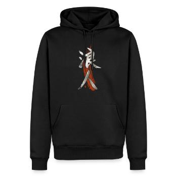 Symbole japonais Kanji pour Ronin - Sweat à capuche Premium bio Homme - noir - Devant - Nico (187cm)