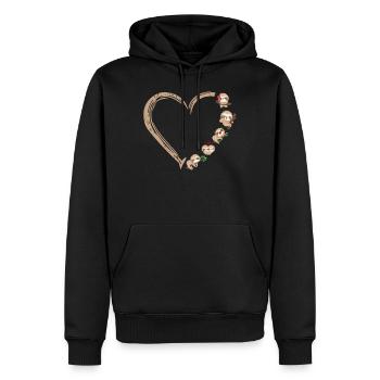 Mignon baby-saultier coeur pour les amants paresseux - Sweat à capuche Premium bio Homme - noir - Devant - Nico (187cm)