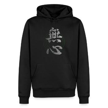 Japanisches Symbol für Mushin Kanji Kalligraphie - Männer Premium Bio Hoodie - Schwarz - Vorne - Nico (187cm)