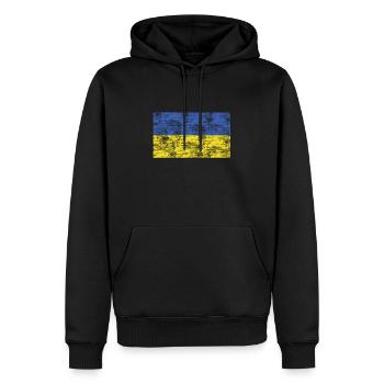 Ukraine Flagge - Männer Premium Bio Hoodie - Schwarz - Vorne - Nico (187cm)