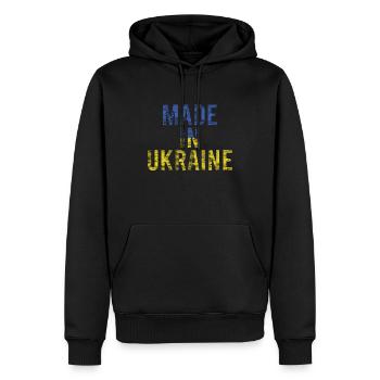 Ukraine - Männer Premium Bio Hoodie - Schwarz - Vorne - Nico (187cm)