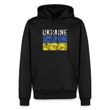 Ukraine Flagge - Männer Premium Bio Hoodie - Schwarz - Vorne - Nico (187cm)