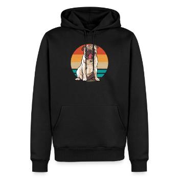 Pug Dog Vintage - Männer Premium Bio Hoodie - Schwarz - Vorne - Nico (187cm)