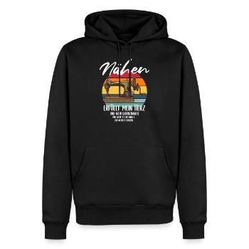 Lustiger Nähen Spruch als Geschenk für Näherinnen - Männer Premium Bio Hoodie - Schwarz - Vorne - Nico (187cm)