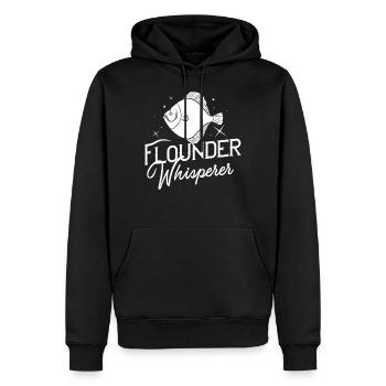 Flunder Fisch Plattfisch Angler Fischer Fischen - Männer Premium Bio Hoodie - Schwarz - Vorne - Nico (187cm)
