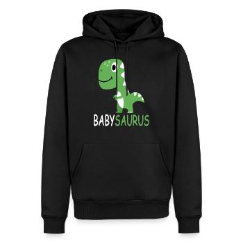 BébéSaure - Bébé Saurus - Bébé dinosaure - Sweat à capuche Premium bio Homme - noir - Devant - Nico (187cm)