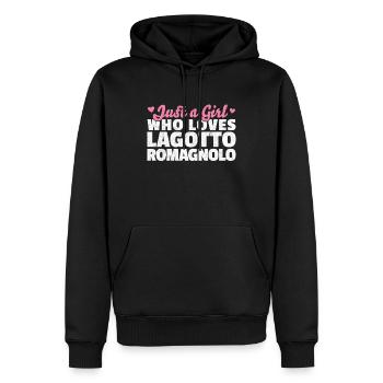Fille le Lagotto Romagnolo aime sort - Sweat à capuche Premium bio Homme - noir - Devant - Nico (187cm)