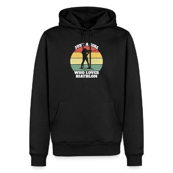 Biathlon Biathlonist Mädchen - Männer Premium Bio Hoodie - Schwarz - Vorne - Nico (187cm)