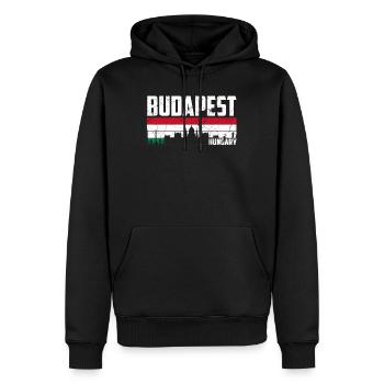 Budapest Skyline Ungarn - Männer Premium Bio Hoodie - Schwarz - Vorne - Nico (187cm)