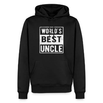 Bester Onkel - Männer Premium Bio Hoodie - Schwarz - Vorne - Nico (187cm)