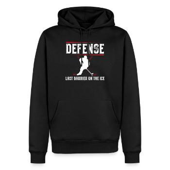 Defense Last Barrière sur le hockey sur glace - Sweat à capuche Premium bio Homme - noir - Devant - Nico (187cm)