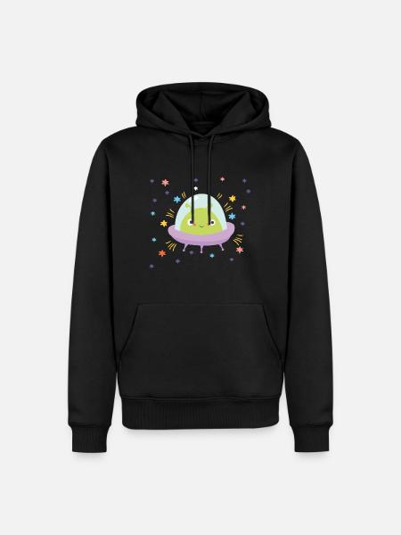 Süßes UFO Weltraum Alien Außerirdische - Herre Premium økologisk hoodie - sort