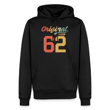 60e anniversaire Original Retro Gift 1962 - Sweat à capuche Premium bio Homme - noir - Devant - Nico (187cm)