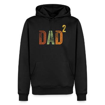 Vater Hoch Zwei - Papa Dad Vatertag Retro Väter - Männer Premium Bio Hoodie - Schwarz - Vorne - Nico (187cm)