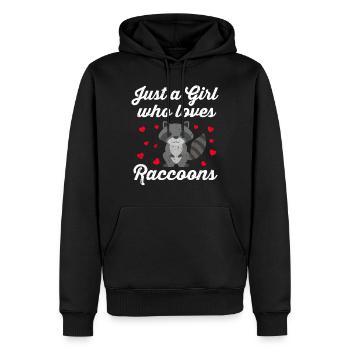 Waschbär Marder Racoon Tier Geschenk Frettchen - Männer Premium Bio Hoodie - Schwarz - Vorne - Nico (187cm)