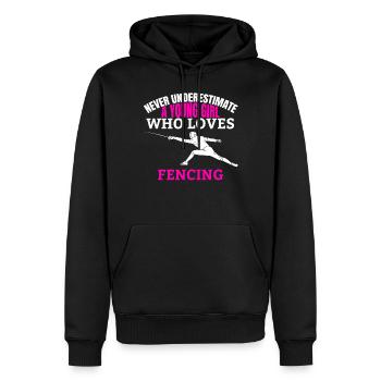 Fechten Spruch Frau Mädchen Fechterin Kampfsport - Männer Premium Bio Hoodie - Schwarz - Vorne - Nico (187cm)