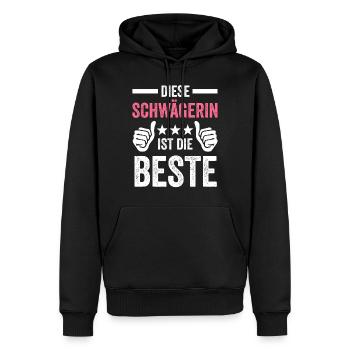 Beste Schwägerin Geschenk - Männer Premium Bio Hoodie - Schwarz - Vorne - Nico (187cm)