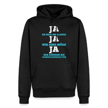 Vater Papa von Zwillingen Zwillingspapa Papa - Männer Premium Bio Hoodie - Schwarz - Vorne - Nico (187cm)