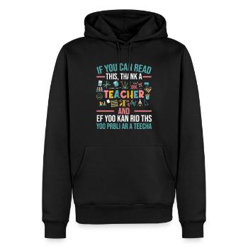 Vous Can Read This Thank A Teacher Drôle Professeur - Sweat à capuche Premium bio Homme - noir - Devant - Nico (187cm)