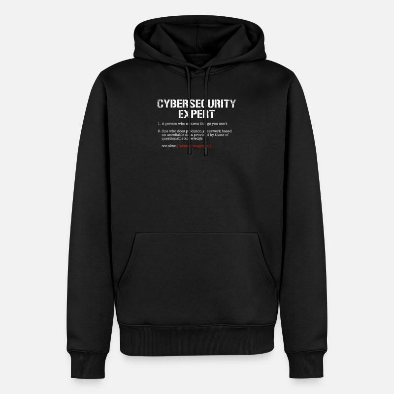 Cybersecurity Expert Definition, cyber security - Männer Premium Bio Hoodie - Schwarz