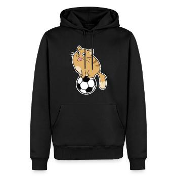 Football Comic Cat - Men’s Premium Organic Hoodie - black - Front - Nico (187cm)