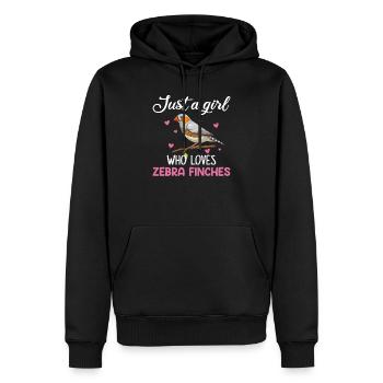 Just A Girl Who Loves Zebra Finches, Zebrafinken - Männer Premium Bio Hoodie - Schwarz - Vorne - Nico (187cm)