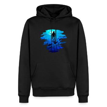 Plongeur cadeau mer Scuba Diving Eau Apnée - Sweat à capuche Premium bio Homme - noir - Devant - Nico (187cm)