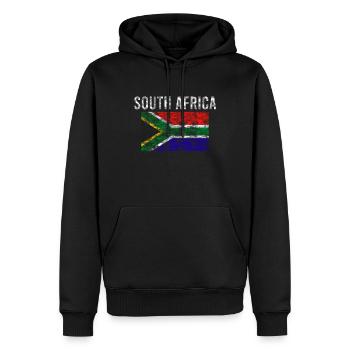 Afrique du Sud Drapeau Vintage - Sweat à capuche Premium bio Homme - noir - Devant - Nico (187cm)