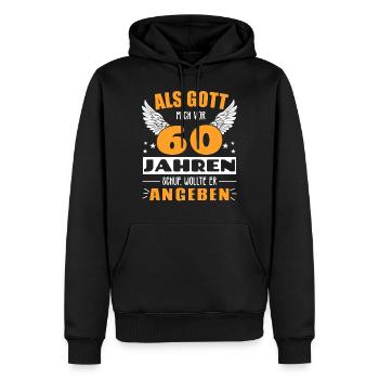 1961 60. Geburtstag Geschenk 60 Jahre Gott angeben - Männer Premium Bio Hoodie - Schwarz - Vorne - Nico (187cm)