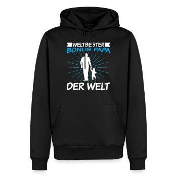 Weltbester Bonus Papa der Welt - Männer Premium Bio Hoodie - Schwarz - Vorne - Nico (187cm)