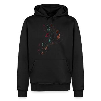 Musique vintage symbole - Sweat à capuche Premium bio Homme - noir - Devant - Nico (187cm)