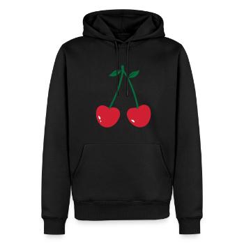 Cerise - Sweat à capuche Premium bio Homme - noir - Devant - Nico (187cm)
