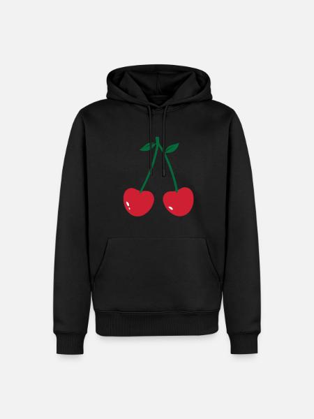 cherry - Men’s Premium Organic Hoodie - black