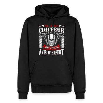 Oui, Je Suis Coiffeur Humour - Sweat à capuche Premium bio Homme - noir - Devant - Nico (187cm)