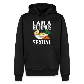 Je suis houmous amants houmous drôles houmous - Sweat à capuche Premium bio Homme - noir - Devant - Nico (187cm)
