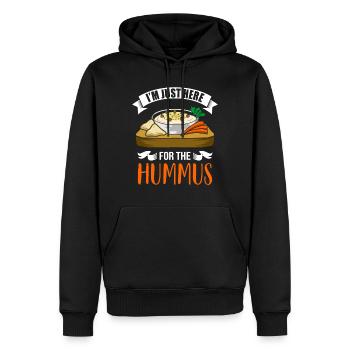 Ich Bin Nur Hier Für Den Hummus Lustiger Hummus - Männer Premium Bio Hoodie - Schwarz - Vorne - Nico (187cm)