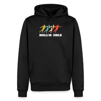 Rétro vintage roller fille tenue costume - Sweat à capuche Premium bio Homme - noir - Devant - Nico (187cm)