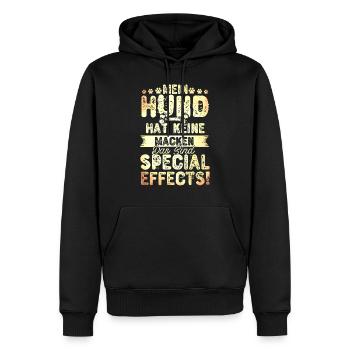 Hund Macken Special Effect Lustiger Hunde Spruch - Männer Premium Bio Hoodie - Schwarz - Vorne - Nico (187cm)