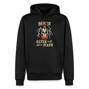 Böser Alter Mann - Totenkopf Alter Weißer Mann - Männer Premium Bio Hoodie - Schwarz - Vorne - Nico (187cm)