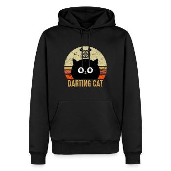Dart Spieler Dartspieler Katze Dart Sport - Männer Premium Bio Hoodie - Schwarz - Vorne - Nico (187cm)