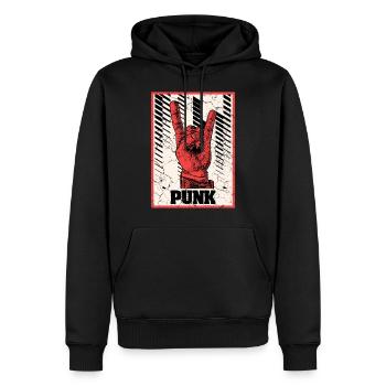 Teufelshorn Punks Punk - Männer Premium Bio Hoodie - Schwarz - Vorne - Nico (187cm)