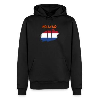 Hollande Pays-Bas Drapeau drapeau - Sweat à capuche Premium bio Homme - noir - Devant - Nico (187cm)