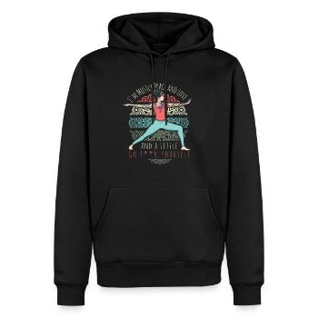 Funny Yoga Girl Peace Love Middle Finger Sarcasme - Sweat à capuche Premium bio Homme - noir - Devant - Nico (187cm)