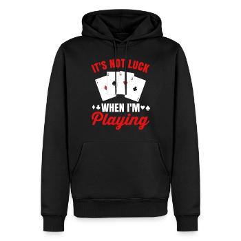 Poker - Sweat à capuche Premium bio Homme - noir - Devant - Nico (187cm)