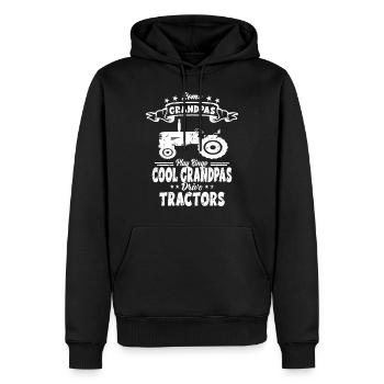 Tracteur paysan grand-père - agriculteur grand-père cadeau - Sweat à capuche Premium bio Homme - noir - Devant - Nico (187cm)