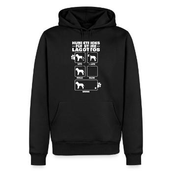 Lagotto Romagnolo Hundetricks Trüffelhund Geschenk - Männer Premium Bio Hoodie - Schwarz - Vorne - Nico (187cm)