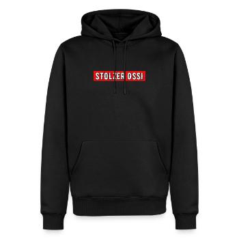 Ossi mit Stolz Mauerfall Wiedervereinigung DDR - Männer Premium Bio Hoodie - Schwarz - Vorne - Nico (187cm)