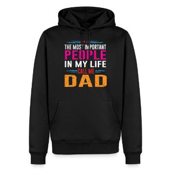 Meilleur papa I meilleur papa - Sweat à capuche Premium bio Homme - noir - Devant - Nico (187cm)