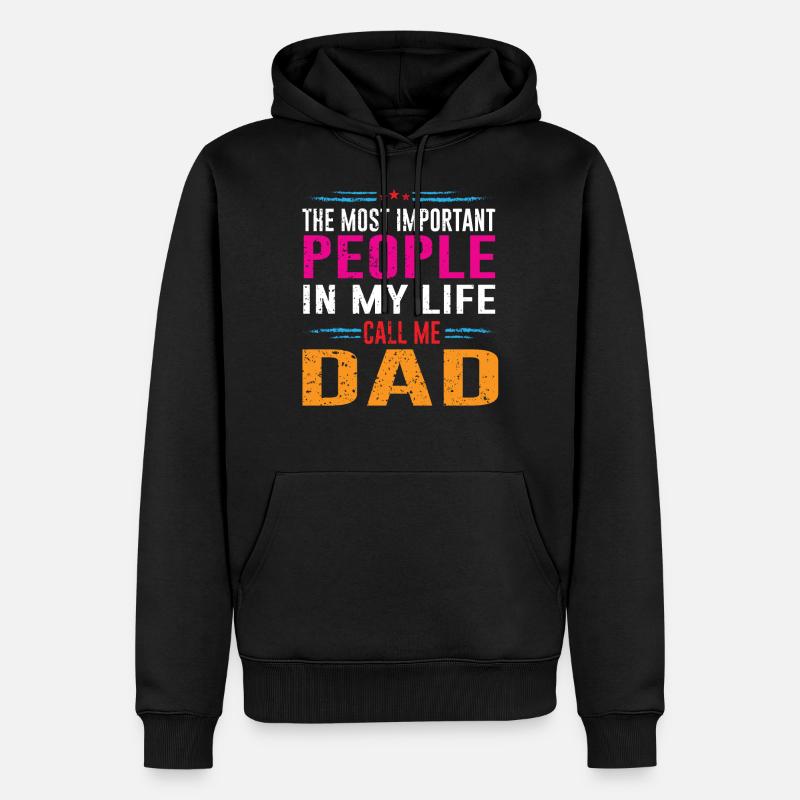 Bester Dad I Bester Papa - Männer Premium Bio Hoodie - Schwarz