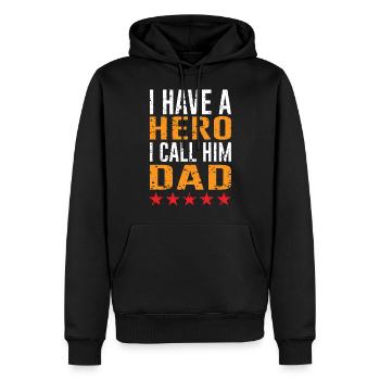 Meilleur papa I meilleur papa - Sweat à capuche Premium bio Homme - noir - Devant - Nico (187cm)